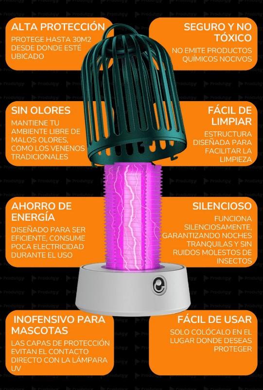 Lampara Luz UV Repelente Mata Mosquitos